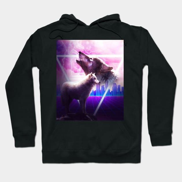 Trippy Wolf Rave Hoodie by Random Galaxy